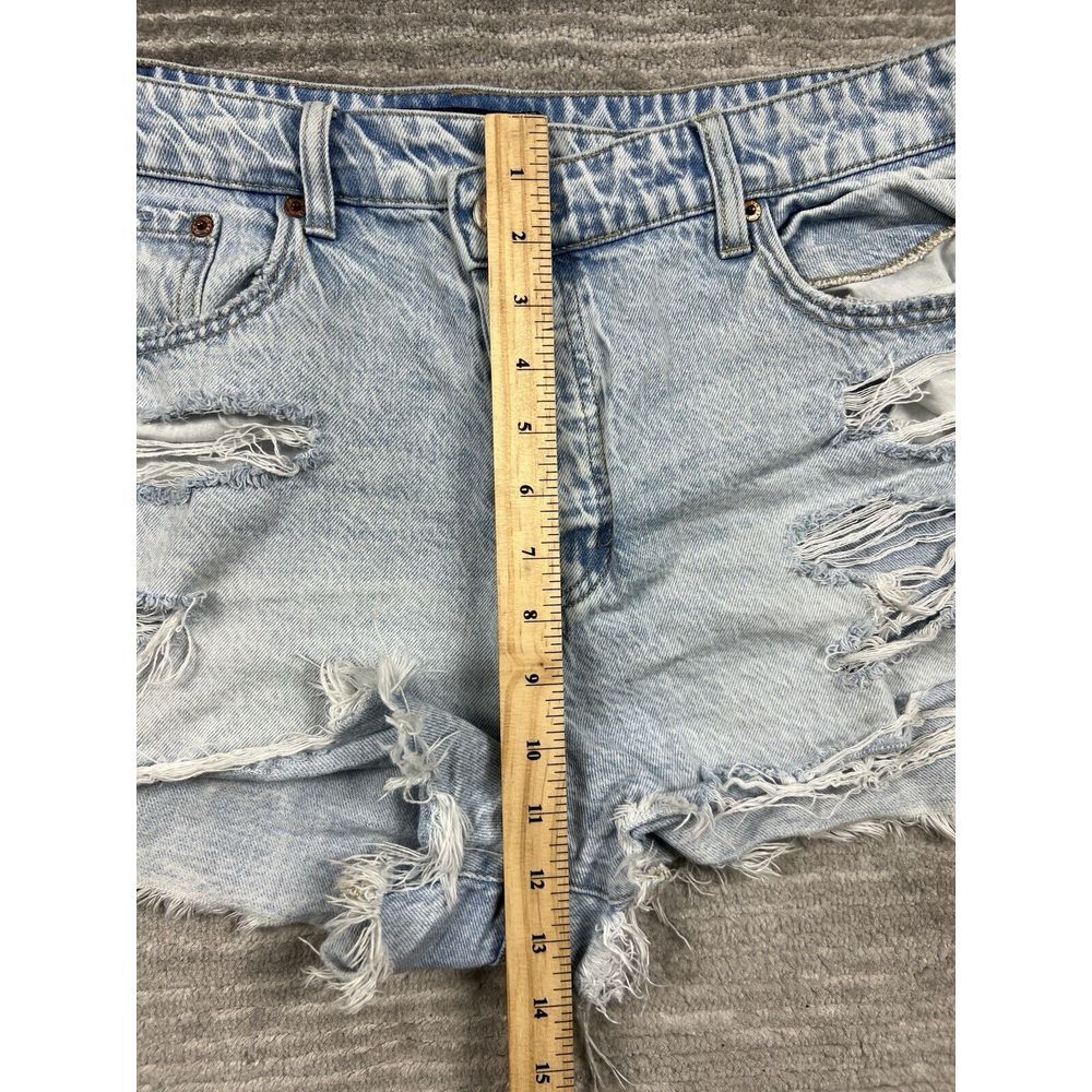 Aeropostale Shorts Womens 12 Blue Destroyed Mom Short Cut Off Denim - Picture 5 of 11